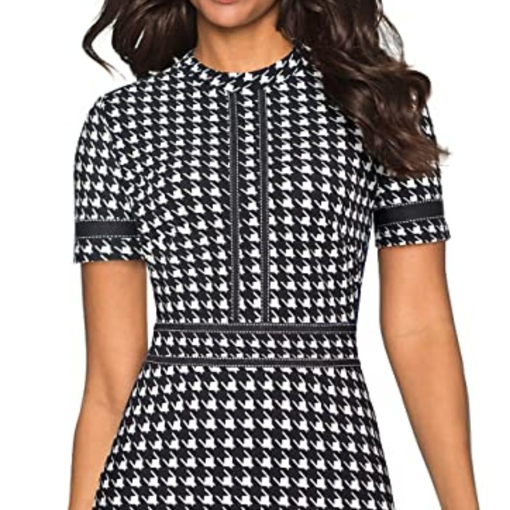 Women's Chic Crew Neck 3/4 Sleeve Party Homecoming Aline Dress - Sz. 8 NWT